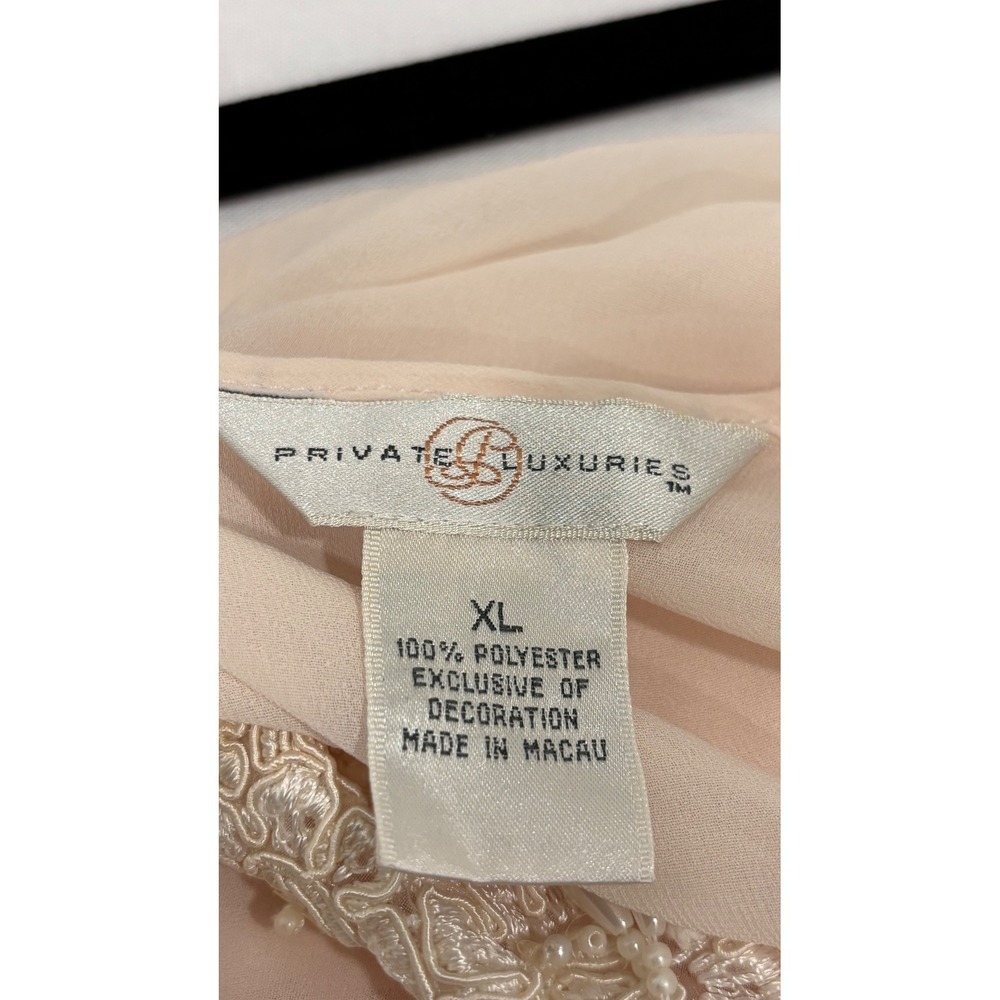 Private Luxuries Pink Lace Pearl Ruffle Chemise Nightgown XL Coquette Lingerie - Picture 7 of 8